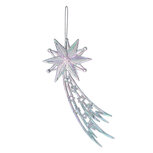 Clayre & Eef | Decoratie hanger Ster Zilverkleurig 15x1x6 cm | 65609 Clayre & Eef | Decoratie hanger Ster Zilverkleurig 15x1x6 cm | 65609