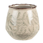 Clayre & Eef   | Bloempot Binnen Groen Beige ø 14x13 cm | 6CE1577M
