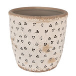 Clayre & Eef   | Bloempot Binnen Beige Zwart ø 16x16 cm | 6CE1652L