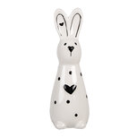 Clayre & Eef | Decoratie beeld Konijn Wit Zwart 5x4x13 cm | 6CE1705 Clayre & Eef | Decoratie beeld Konijn Wit Zwart 5x4x13 cm | 6CE1705
