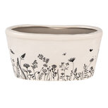 Clayre & Eef   | Bloempot Binnen Beige, Zwart 27x13x14 cm | 6CEFAF0003L