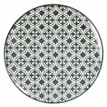 Clayre & Eef   | Servies Dinerbord Wit Zwart ø 26x2 cm | 6CEFP0047