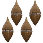 Clayre & Eef | Kerstballen Set van 4 Bruin 7x7x14 cm | 6GL3272 Clayre & Eef | Kerstballen Set van 4 Bruin 7x7x14 cm | 6GL3272