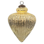 Clayre & Eef | Kerstbal Goudkleurig ø 12x17 cm | 6GL3655 Clayre & Eef | Kerstbal Goudkleurig ø 12x17 cm | 6GL3655