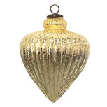 Clayre & Eef | Kerstbal XL Goudkleurig ø 17x22 cm | 6GL3656 Clayre & Eef | Kerstbal XL Goudkleurig ø 17x22 cm | 6GL3656