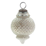 Clayre & Eef | Kerstbal Zilverkleurig Grijs ø 8x10 cm | 6GL3752 Clayre & Eef | Kerstbal Zilverkleurig Grijs ø 8x10 cm | 6GL3752