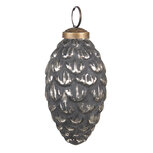 Clayre & Eef | Kerstbal Zwart, Zilverkleurig ø 6x10 cm | 6GL3756 Clayre & Eef | Kerstbal Zwart, Zilverkleurig ø 6x10 cm | 6GL3756