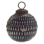Clayre & Eef | Kerstbal Zwart, Zilverkleurig ø 7x7 cm | 6GL3758 Clayre & Eef | Kerstbal Zwart, Zilverkleurig ø 7x7 cm | 6GL3758