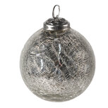 Clayre & Eef | Kerstbal Zilverkleurig ø 9x10 cm | 6GL3847 Clayre & Eef | Kerstbal Zilverkleurig ø 9x10 cm | 6GL3847