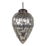 Clayre & Eef | Kerstbal Zilverkleurig ø 6x10 cm | 6GL4004 Clayre & Eef | Kerstbal Zilverkleurig ø 6x10 cm | 6GL4004