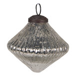 Clayre & Eef | Kerstbal Zilverkleurig ø 9x9 cm | 6GL4006 Clayre & Eef | Kerstbal Zilverkleurig ø 9x9 cm | 6GL4006