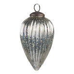 Clayre & Eef | Kerstbal Zilverkleurig ø 6x12 cm | 6GL4008 Clayre & Eef | Kerstbal Zilverkleurig ø 6x12 cm | 6GL4008