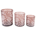 Clayre & Eef | Theelichthouder Bruin, Wit ø 10x12 / ø 9x10 / ø 7x8 cm | 6GL4096 Clayre & Eef | Theelichthouder Bruin, Wit ø 10x12 / ø 9x10 / ø 7x8 cm | 6GL4096