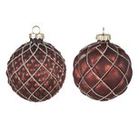 Clayre & Eef | Kerstballen set van 2 Rood ø 8x8 cm | 6GL4118 Clayre & Eef | Kerstballen set van 2 Rood ø 8x8 cm | 6GL4118
