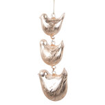 Clayre & Eef | Decoratie hanger vogels Beige Zilverkleurig 7x5x16 cm | 6GL4456 Clayre & Eef | Decoratie hanger vogels Beige Zilverkleurig 7x5x16 cm | 6GL4456