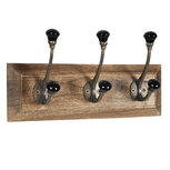 Clayre & Eef | Wandkapstok Zwart 30x8x10 cm | 6H1964 Clayre & Eef | Wandkapstok Zwart 30x8x10 cm | 6H1964