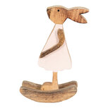 Clayre & Eef | Decoratie Beeld Konijn Bruin, Roze 14x7x25 cm | 6H2151M Clayre & Eef | Decoratie Beeld Konijn Bruin, Roze 14x7x25 cm | 6H2151M