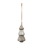 Clayre & Eef | Decoratie Kerstboom Zilverkleurig Grijs ø 6x13 cm | 6H2297 Clayre & Eef | Decoratie Kerstboom Zilverkleurig Grijs ø 6x13 cm | 6H2297