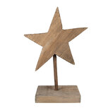 Clayre & Eef | Kerstdecoratie Ster Bruin 15x8x21 cm | 6H2373 Clayre & Eef | Kerstdecoratie Ster Bruin 15x8x21 cm | 6H2373