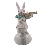 Clayre & Eef | Decoratie Beeld Konijn Wit, Blauw 8x7x17 cm | 6PR3157 Clayre & Eef | Decoratie Beeld Konijn Wit, Blauw 8x7x17 cm | 6PR3157