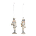 Clayre & Eef | Decoratie Hanger Notenkraker Zilverkleurig (2) 3x3x10 cm | 6PR3459 Clayre & Eef | Decoratie Hanger Notenkraker Zilverkleurig (2) 3x3x10 cm | 6PR3459