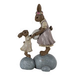 Clayre & Eef | Decoratie Konijn Bruin Roze 10x6x17 cm | 6PR3537 Clayre & Eef | Decoratie Konijn Bruin Roze 10x6x17 cm | 6PR3537