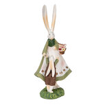 Clayre & Eef | Decoratie Beeld Konijn Groen, Rood 10x7x25 cm | 6PR3567 Clayre & Eef | Decoratie Beeld Konijn Groen, Rood 10x7x25 cm | 6PR3567