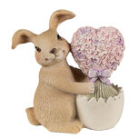Clayre & Eef | Decoratie beeld Konijn Bruin Roze 11x6x12 cm | 6PR3833 Clayre & Eef | Decoratie beeld Konijn Bruin Roze 11x6x12 cm | 6PR3833