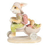 Clayre & Eef | Decoratie Beeld Konijnen op driewieler Bruin Groen 11x6x12 cm | 6PR4108 Clayre & Eef | Decoratie Beeld Konijnen op driewieler Bruin Groen 11x6x12 cm | 6PR4108