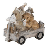 Clayre & Eef | Kerstdecoratie Beeld Honden Grijs, Beige, Wit 10x6x9 cm | 6PR4637 Clayre & Eef | Kerstdecoratie Beeld Honden Grijs, Beige, Wit 10x6x9 cm | 6PR4637