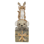 Clayre & Eef | Kerstdecoratie Beeld Kat en Hond Bruin, Wit 5x5x13 cm | 6PR4642 Clayre & Eef | Kerstdecoratie Beeld Kat en Hond Bruin, Wit 5x5x13 cm | 6PR4642