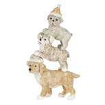 Clayre & Eef | Kerstdecoratie Beeld Honden Grijs, Beige, Wit 10x4x18 cm | 6PR4646 Clayre & Eef | Kerstdecoratie Beeld Honden Grijs, Beige, Wit 10x4x18 cm | 6PR4646