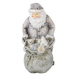 Clayre & Eef | Kerstdecoratie Beeld Kerstman Grijs, Wit 10x7x13 cm | 6PR4729 Clayre & Eef | Kerstdecoratie Beeld Kerstman Grijs, Wit 10x7x13 cm | 6PR4729