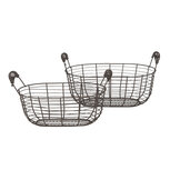 Clayre & Eef | Opbergmanden Set van 2 Bruin 35x19x16 / 30x15x14 cm | 6Y3770 Clayre & Eef | Opbergmanden Set van 2 Bruin 35x19x16 / 30x15x14 cm | 6Y3770