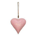Clayre & Eef   | Decoratie hanger Hart Roze 20x6x20 cm | 6Y4814L