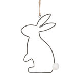 Clayre & Eef | Decoratie Hanger Konijn Grijs 17x11 cm | 6Y5558 Clayre & Eef | Decoratie Hanger Konijn Grijs 17x11 cm | 6Y5558