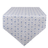 Clayre & Eef | Tafelloper Beige, Blauw 50x160 cm | BRB65 Clayre & Eef | Tafelloper Beige, Blauw 50x160 cm | BRB65