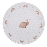 Clayre & Eef   | Onderbord Wit Bruin ø 33x1 cm | BSLC85