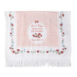 Clayre & Eef | Gastendoekje Wit, Groen, Rood 40x66 cm | CT008 Clayre & Eef | Gastendoekje Wit, Groen, Rood 40x66 cm | CT008