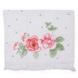 Clayre & Eef | Gastendoekje Wit, Roze, Groen 40x66 cm | CT025 Clayre & Eef | Gastendoekje Wit, Roze, Groen 40x66 cm | CT025