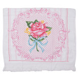 Clayre & Eef | Gastendoekje Wit, Roze, Groen 40x66 cm | CT026 Clayre & Eef | Gastendoekje Wit, Roze, Groen 40x66 cm | CT026