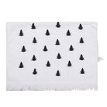 Clayre & Eef   | Gastendoekje Wit Zwart 40x66 cm | CTBWX