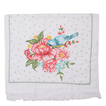Clayre & Eef | Gastendoekje Wit, Roze, Groen 40x66 cm | CTCHB Clayre & Eef | Gastendoekje Wit, Roze, Groen 40x66 cm | CTCHB