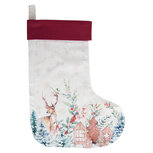 Clayre & Eef | Kerstsok Decoratie, Wit, Meerkleurig 30x1x40 cm | DCH203 Clayre & Eef | Kerstsok Decoratie, Wit, Meerkleurig 30x1x40 cm | DCH203