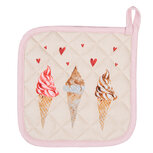 Clayre & Eef | Pannenlap Kind Beige Roze 16x16 cm | FAS45K Clayre & Eef | Pannenlap Kind Beige Roze 16x16 cm | FAS45K