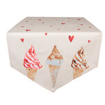 Clayre & Eef   | Tafelloper Beige Roze 50x160 cm | FAS65