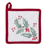 Clayre & Eef | Kind Pannenlap Wit, Rood, Groen 16x16 cm | HCH45K Clayre & Eef | Kind Pannenlap Wit, Rood, Groen 16x16 cm | HCH45K