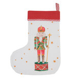 Clayre & Eef | Kerstsok Decoratie Kerstsok Wit, Rood 30x1x40 cm | HLC203-1 Clayre & Eef | Kerstsok Decoratie Kerstsok Wit, Rood 30x1x40 cm | HLC203-1
