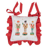 Clayre & Eef | Kussenhoes Stoelkussen Wit Rood 40x40 cm | HLC25 Clayre & Eef | Kussenhoes Stoelkussen Wit Rood 40x40 cm | HLC25