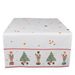 Clayre & Eef | Tafelloper Kerst Wit Rood 50x140 cm | HLC64 Clayre & Eef | Tafelloper Kerst Wit Rood 50x140 cm | HLC64
